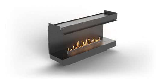 Planika Firebox 60” Three-Sided Fireplace with FLA4 47” Burner front view