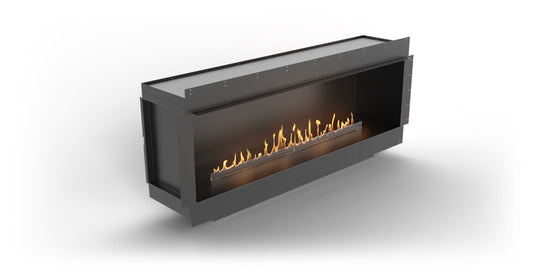 Planika Firebox 72” Single-Sided Fireplace with FLA4 59” Burner front view