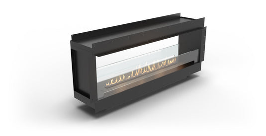 Planika Firebox 72” Tunnel Fireplace with FLA4 59” Burner front view