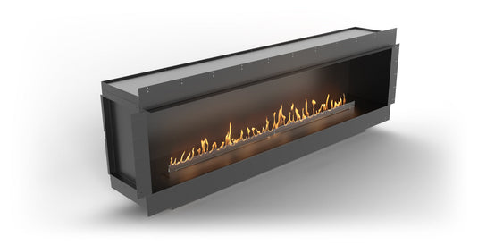 Planika Firebox 92” Single-Sided Fireplace with FLA4 78” Burner front view