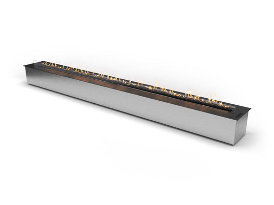 Planika FLA4 98 inch automatic ethanol burner with BEV technology ultra wide ventless linear fireplace insert