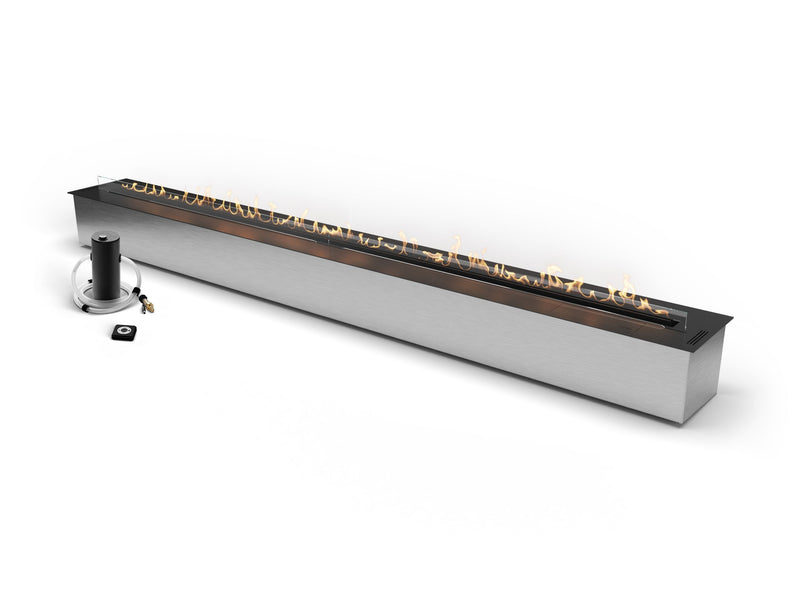 Load image into Gallery viewer, Planika FLA4 98 inch automatic ethanol burner with BEV technology ultra wide ventless linear fireplace insert
