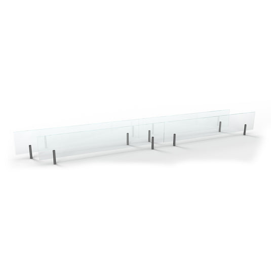 Planika FLA4 98 inch double glass screens for ethanol fireplace burner safety panels with multiple glass sections