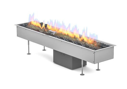 Front view of Planika Galio Insert Automatic 1000 outdoor gas burner with linear flame