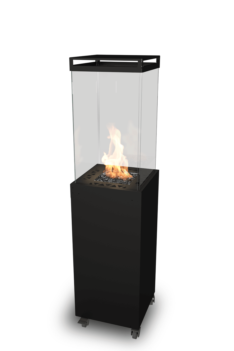 Load image into Gallery viewer, Front view of Planika Lighthouse portable outdoor gas patio heater with freestanding fire column design

