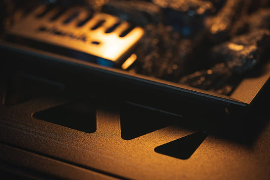 Close-up of Planika Lighthouse portable gas heater