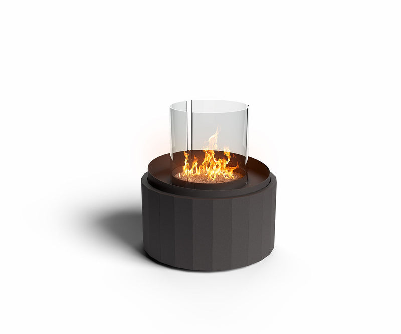 Load image into Gallery viewer, Front view of Planika Nest round freestanding bioethanol fireplace
