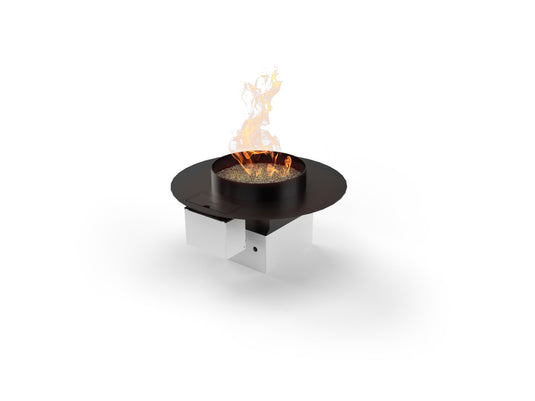 Front view of Planika Stella 500 Automatic outdoor gas burner with round fire pit design
