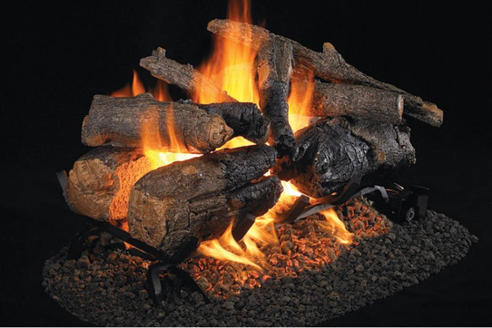 Real Fyre Charred American Oak with G45 See-Thru burner