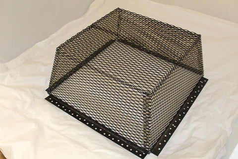 Roof animal guard with 3/4 inch mesh screen and 12 inch clearance for vent and exhaust protection