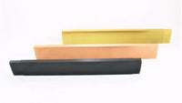 Three Smoke Guards for fireplaces in black, brass, and copper finishes, displayed horizontally.
