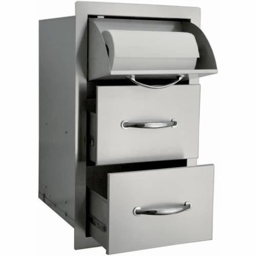 Sole Gourmet 17-Inch Double Access Drawer with Paper Towel Dispenser – Stainless Steel