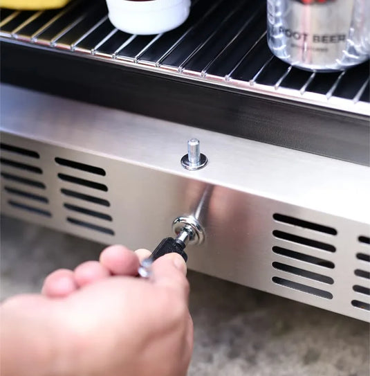 Sole Gourmet 24-inch outdoor-rated under counter refrigerator in stainless steel