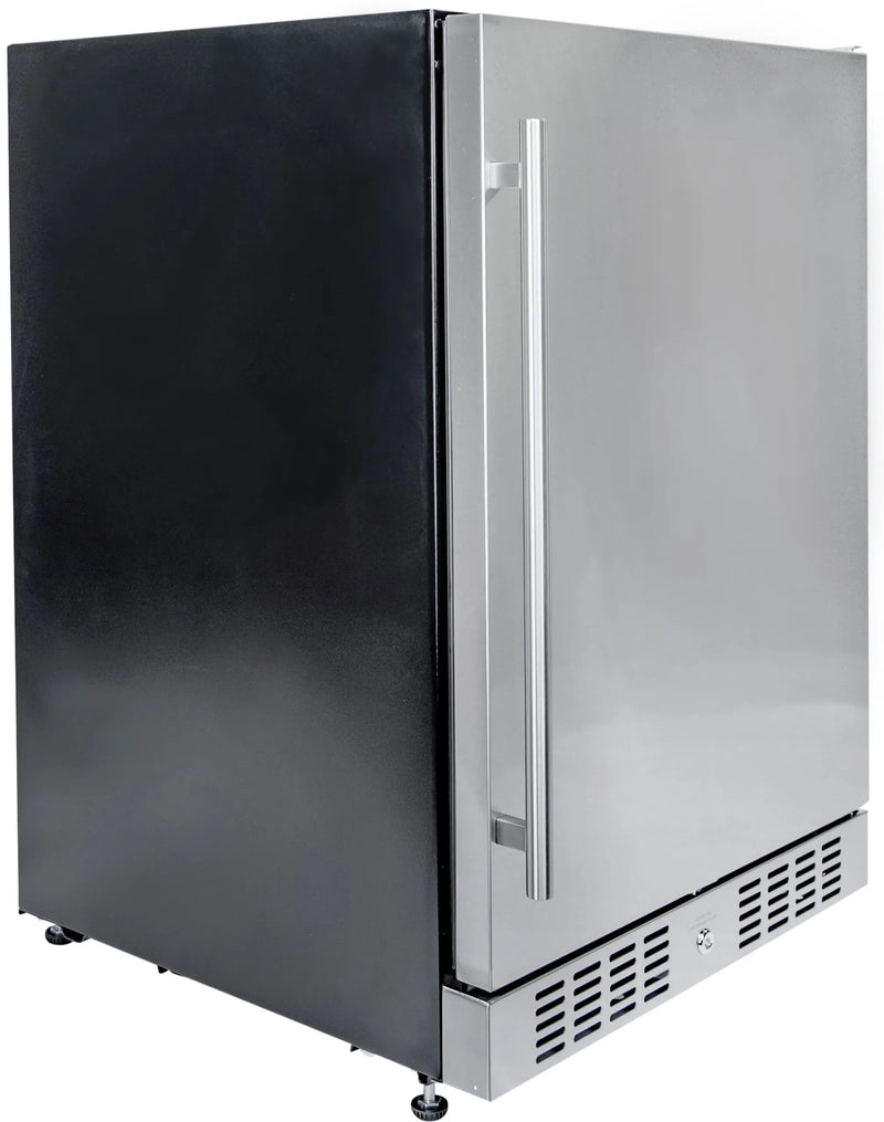 Load image into Gallery viewer, Sole Gourmet 24-inch outdoor-rated under counter refrigerator in stainless steel

