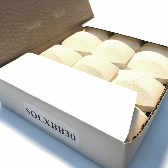 Box of 24 beige ceramic briquettes for Sole Gourmet grills