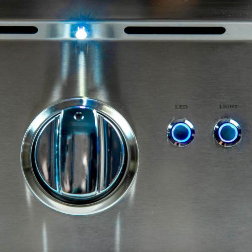 Sole Gourmet Luxury Series 30-Inch Built-In Gas Grill with Three Burners, Rotisserie Kit, and LED Control Panel Lights