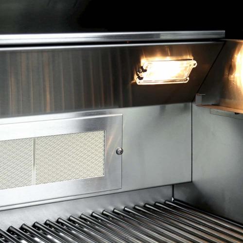 Sole Gourmet Luxury Series 30-Inch Built-In Gas Grill with Three Burners, Rotisserie Kit, and LED Control Panel Lights