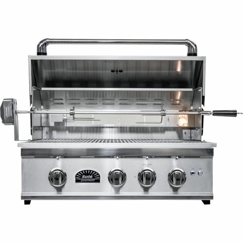 Sole Gourmet Turbo Replacement Series 32-Inch 3-Burner Built-In Gas Grill with Rotisserie and LED Lights