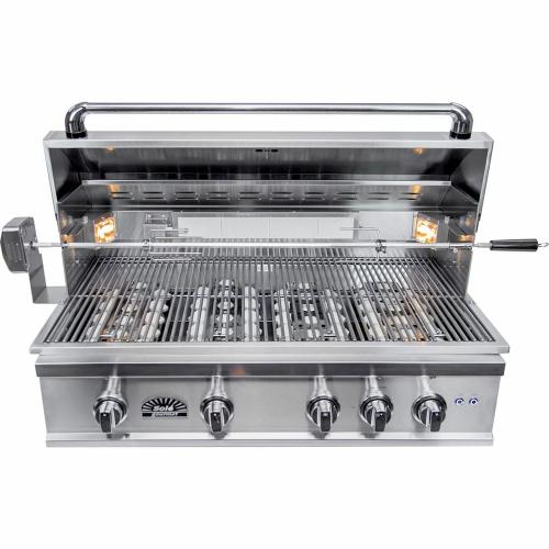 Load image into Gallery viewer, Sole Gourmet Turbo Replacement Series 38-Inch 4-Burner Built-In Gas Grill with Rotisserie and LED Lights
