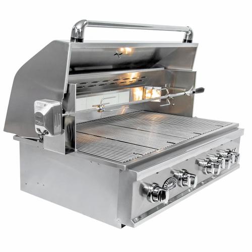 Load image into Gallery viewer, Sole Gourmet Turbo Replacement Series 38-Inch 4-Burner Built-In Gas Grill with Rotisserie and LED Lights
