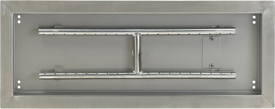 24" x 8" Stainless Steel Rectangular Drop-In Fire Pit Pan