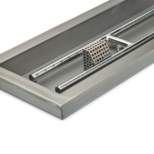 24" x 8" Stainless Steel Rectangular Drop-in Fire Pit Pan With Electric Ignition System kit, CSA Certified