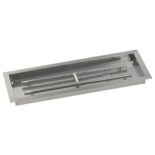 30" x 10" Stainless Steel Rectangular Drop-In Fire Pit Pan