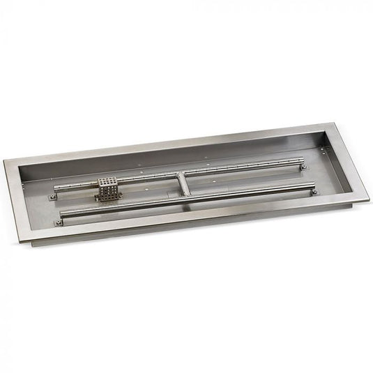 30" x 10" Rectangular Stainless Steel Drop-in Fire Pit Pan With Electric Ignition System kit, CSA Certified - Bundle