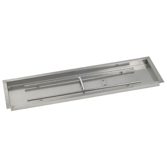 48" x 14" Stainless Steel Rectangular Drop-In Fire Pit Pan