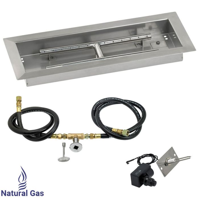 Load image into Gallery viewer, 18&quot; x 6&quot; Rectangular Drop-In Pan with Spark Ignition Kit - Natural Gas
