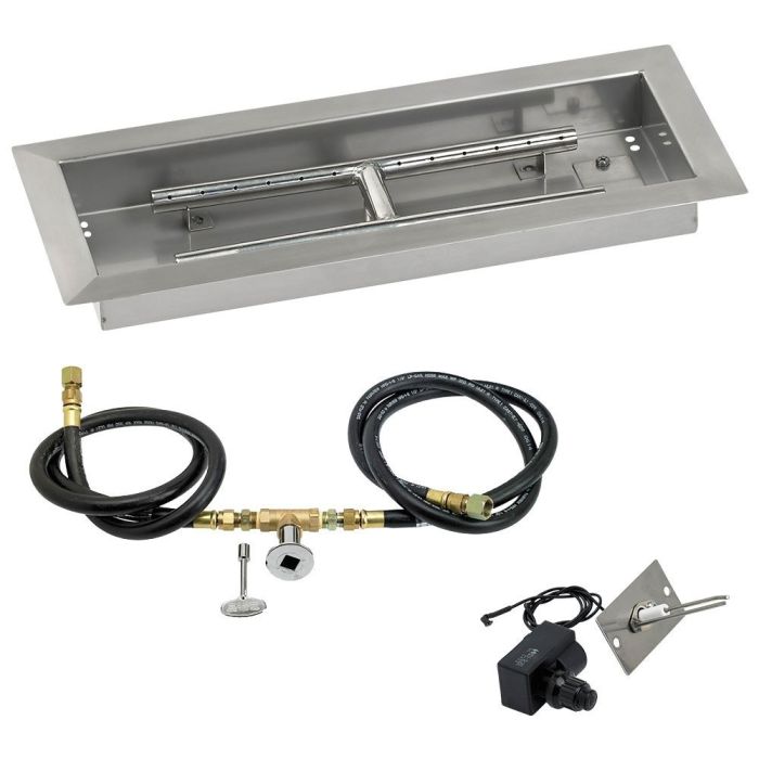 Load image into Gallery viewer, 18&quot; x 6&quot; Rectangular Drop-In Pan with Spark Ignition Kit - Natural Gas
