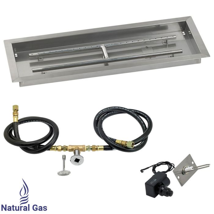 Load image into Gallery viewer, 30&quot; x 10&quot; Rectangular Drop-In Pan with Spark Ignition Kit - Natural Gas
