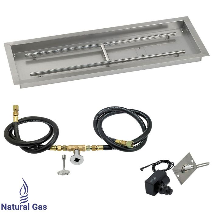 Load image into Gallery viewer, 36&quot; x 12&quot; Rectangular Drop-In Pan with Spark Ignition Kit - Natural Gas
