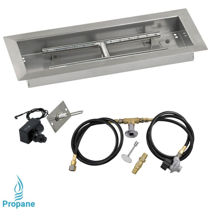 Load image into Gallery viewer, 18&quot; x 6&quot; Rectangular Drop-In Pan with Spark Ignition Kit - Propane
