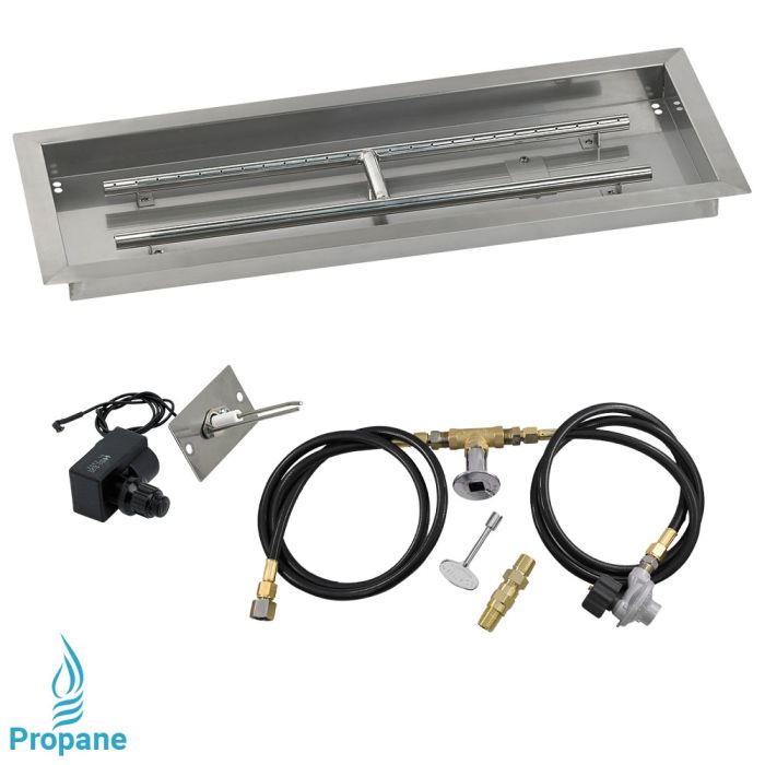 Load image into Gallery viewer, 30&quot; x 10&quot; Rectangular Drop-In Pan with Spark Ignition Kit - Propane
