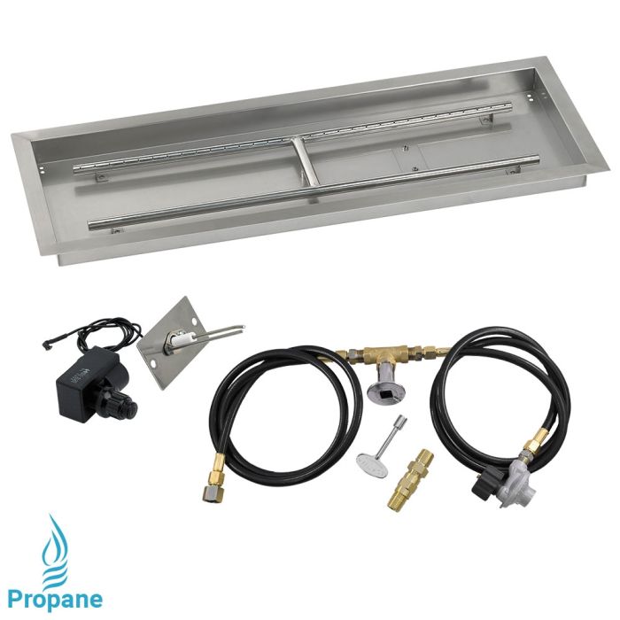 Load image into Gallery viewer, 36&quot; x 12&quot; Rectangular Drop-In Pan with Spark Ignition Kit - Propane
