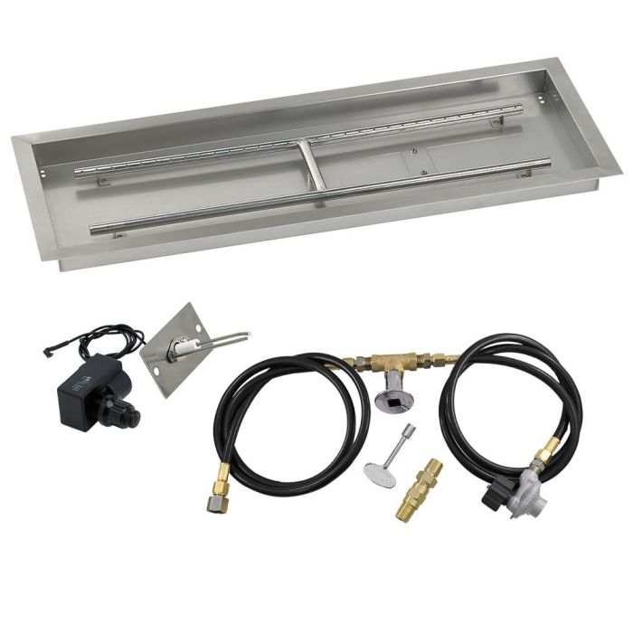 Load image into Gallery viewer, 36&quot; x 12&quot; Rectangular Drop-In Pan with Spark Ignition Kit - Propane
