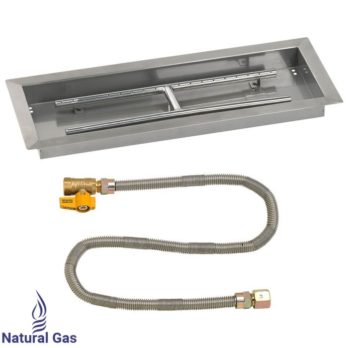 Load image into Gallery viewer, 24&quot; x 8&quot; Rectangular Drop-In Pan with Match Light Kit - Natural Gas
