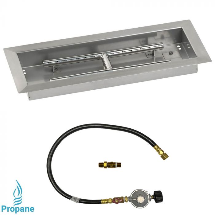 Load image into Gallery viewer, 18&quot; x 6&quot; Rectangular Drop-In Pan with Match Light Kit - Propane
