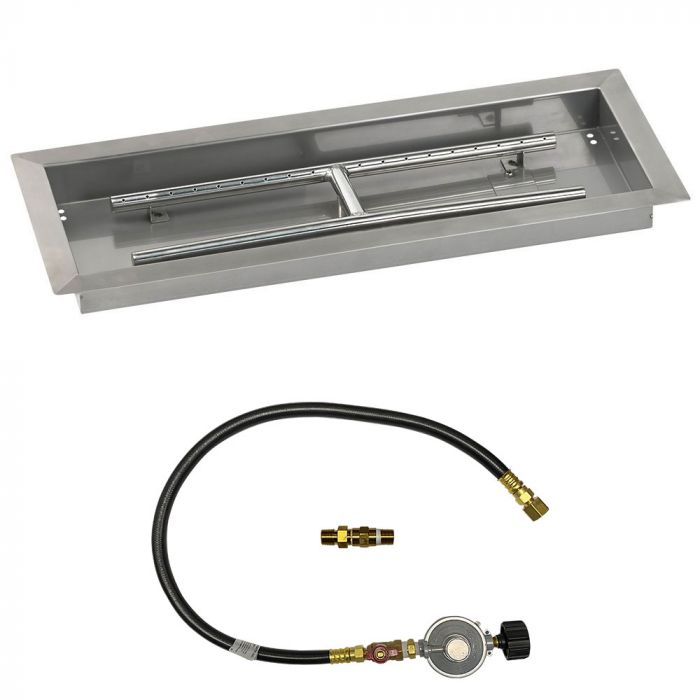 Load image into Gallery viewer, 24&quot; x 8&quot; Rectangular Drop-In Pan with Match Light Kit - Propane
