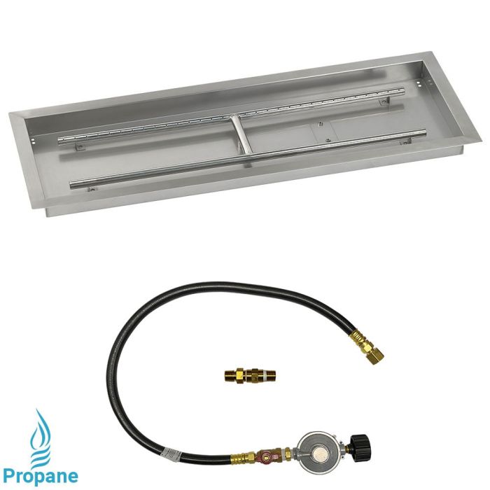 Load image into Gallery viewer, 36&quot; x 12&quot; Rectangular Drop-In Pan with Match Light Kit - Propane
