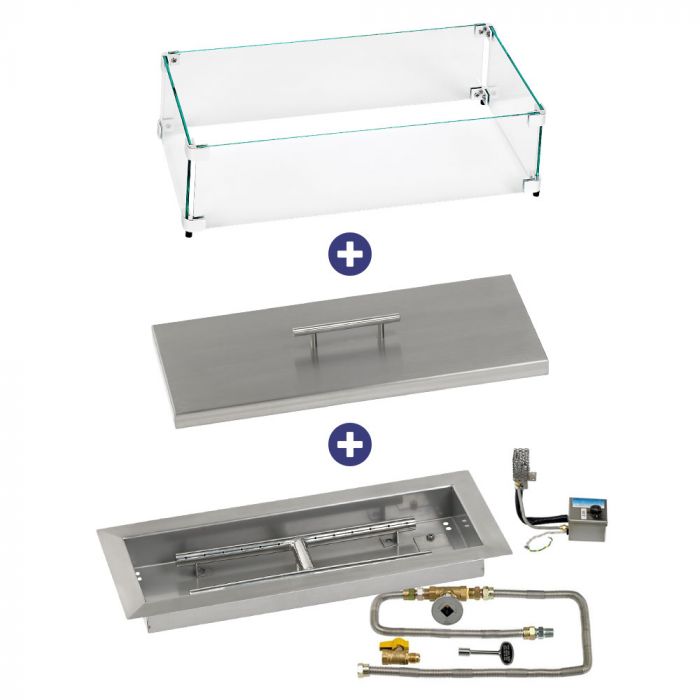 Load image into Gallery viewer, 18&quot; x 6&quot; Rectangular Stainless Steel Drop-In Pan with S.I.T. System - Natural Gas Bundle
