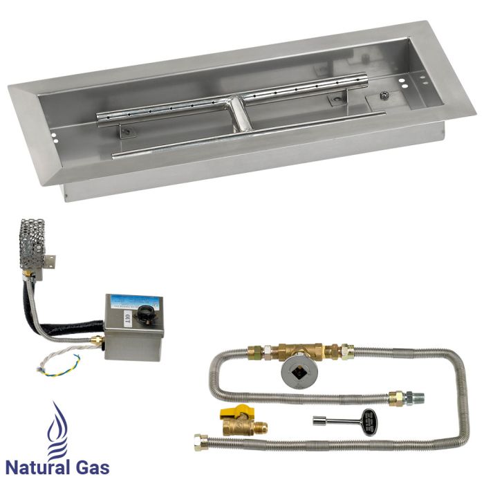 Load image into Gallery viewer, 18&quot; x 6&quot; Rectangular Stainless Steel Drop-In Pan with S.I.T. System - Natural Gas
