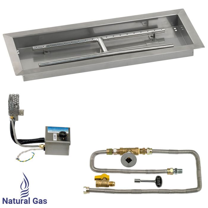 Load image into Gallery viewer, 24&quot; x 8&quot; Rectangular Stainless Steel Drop-In Pan with S.I.T. System - Natural Gas
