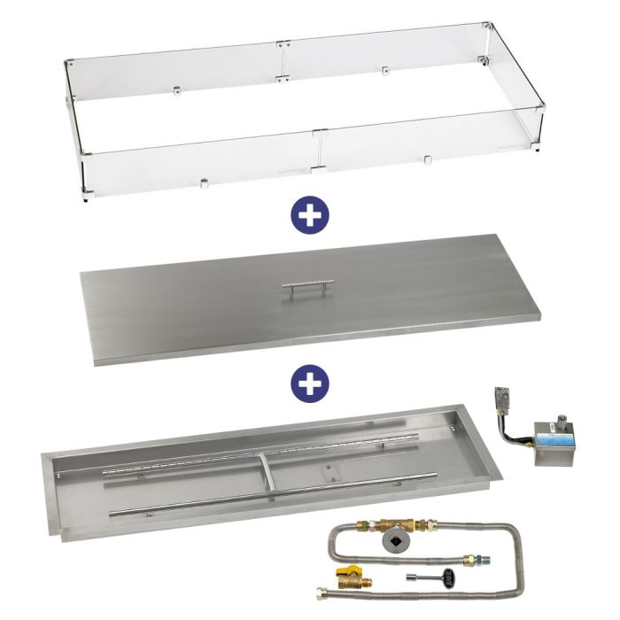 Load image into Gallery viewer, 48&quot; x 14&quot; Rectangular Stainless Steel Drop-In Pan with S.I.T. System - Natural Gas Bundle
