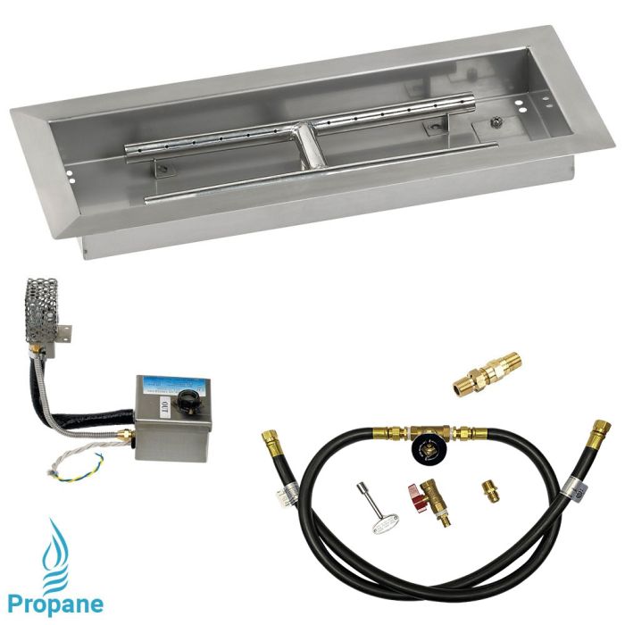 Load image into Gallery viewer, 18&quot; x 6&quot; Rectangular Stainless Steel Drop-In Pan with S.I.T. System - Whole House Propane
