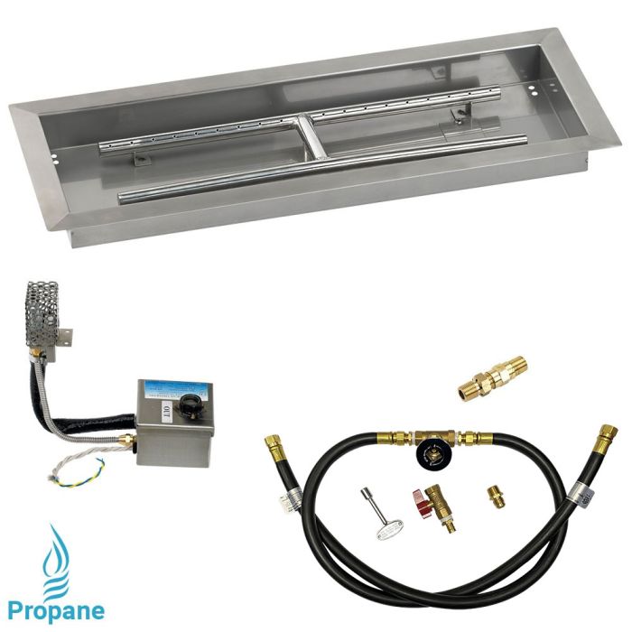 Load image into Gallery viewer, 24&quot; x 8&quot; Rectangular Stainless Steel Drop-In Pan with S.I.T. System - Whole House Propane
