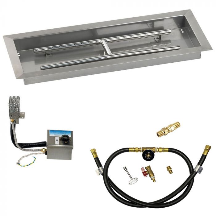 Load image into Gallery viewer, 24&quot; x 8&quot; Rectangular Stainless Steel Drop-In Pan with S.I.T. System - Whole House Propane
