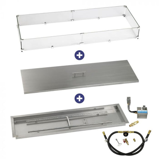 48" x 14" Rectangular Stainless Steel Drop-In Pan with S.I.T. System - Whole House Propane Bundle