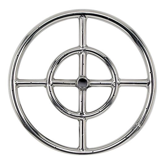 12" Double-Ring Stainless Steel Burner with a 1/2" Inlet